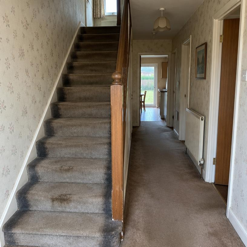 Before — Stairs & hallway — Mount Laurel